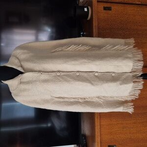 Arte Folklorico Peruano Alpaca Wool Poncho Cape Wrap Fringe Vintage Peruvian